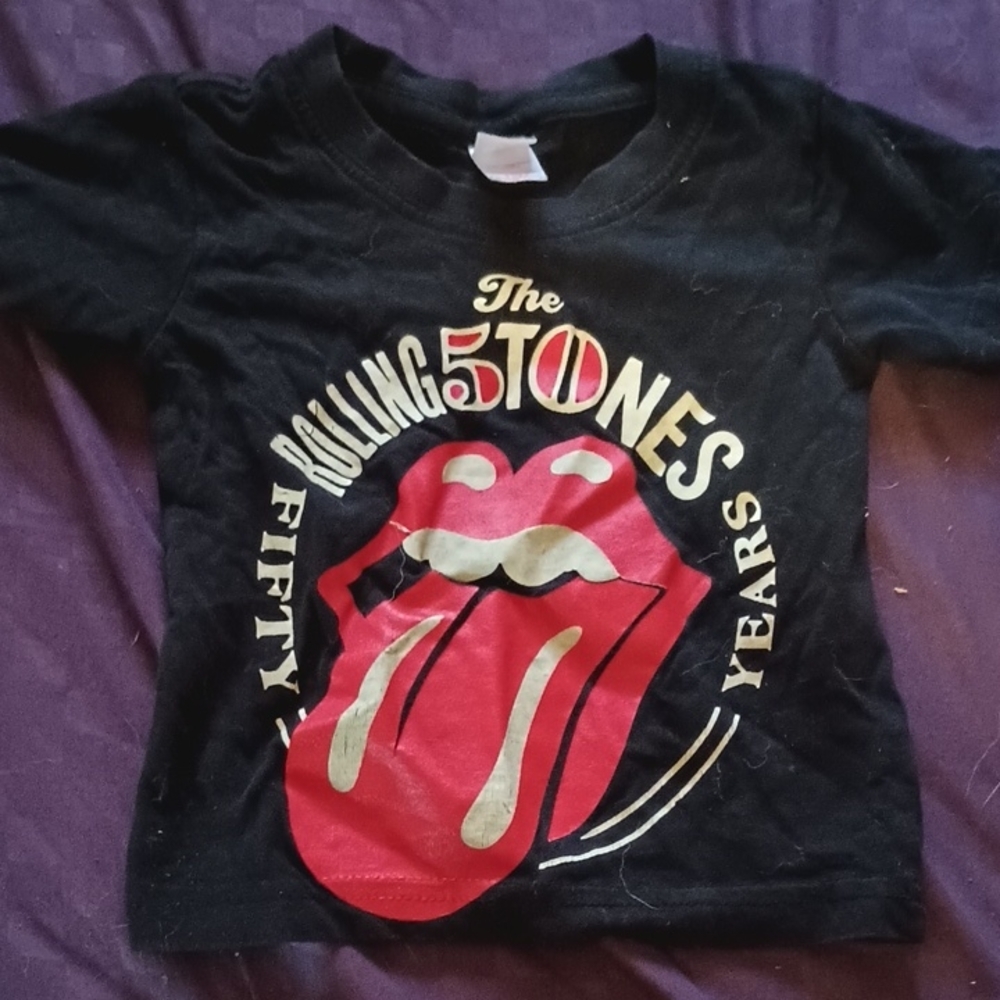 Kids Black Rolling Stones Graphic Tee
